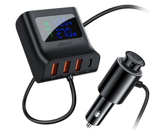 Car Charger Acefast B8, 3x USB + USB-C, 90W (black)