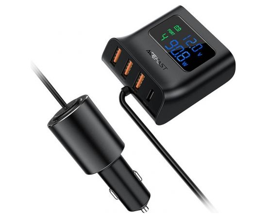 Car Charger Acefast B8, 3x USB + USB-C, 90W (black)