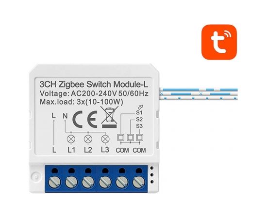 Smart Switch Module ZigBee Avatto LZWSM16-W3 No Neutral TUYA