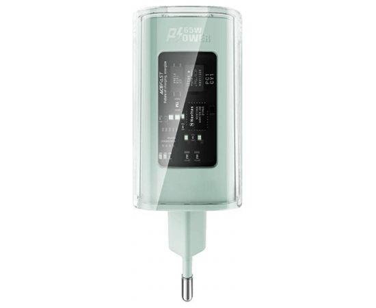 Wall charger Acefast A45, 2x USB-C, 1xUSB-A, 65W PD (green)