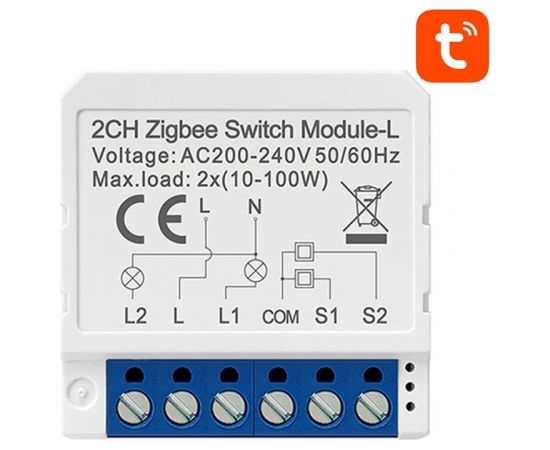 Smart Switch Module ZigBee Avatto LZWSM16-W2 No Neutral TUYA