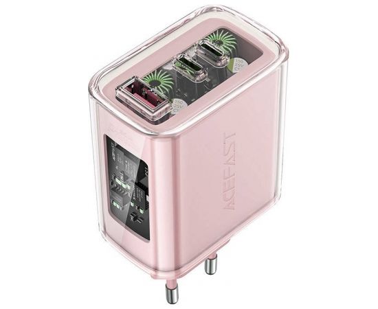 Wall charger Acefast A45, 2x USB-C, 1xUSB-A, 65W PD (pink)