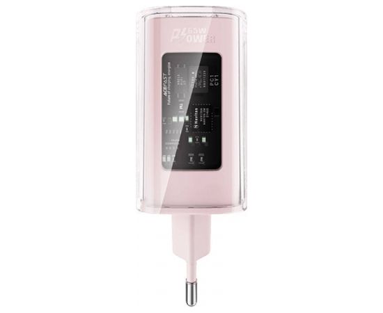 Wall charger Acefast A45, 2x USB-C, 1xUSB-A, 65W PD (pink)