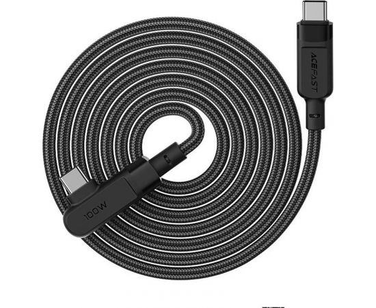 Cable USB-C to USB-C Acefast C5-03 angled, 100W, 2m (black)