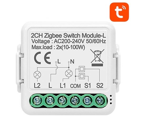 Smart Switch Module ZigBee Avatto N-LZWSM01-2 No Neutral TUYA
