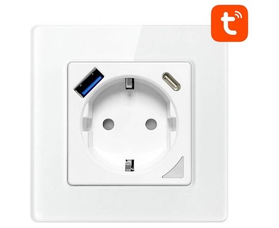 Smart WiFi Wall Socket Avatto N-WOT10-USB-W TUYA USB USB-C (white)