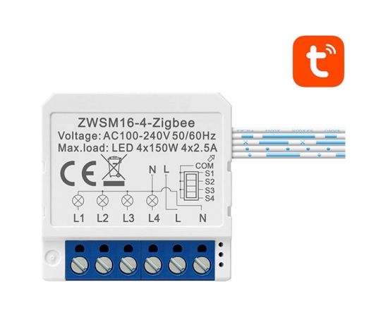 Smart Switch Module ZigBee Avatto ZWSM16-W4 TUYA