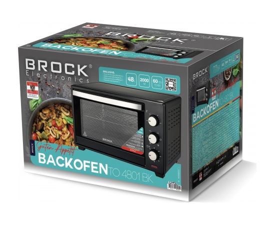 Brock TO 4801 BK mini cepeškrāsns 2000W 48L Ar konvekciju