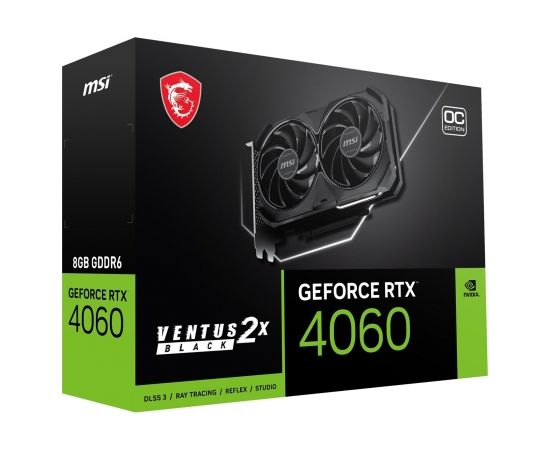 MSI GeForce RTX 4060 VENTUS 2X BLACK 8G OC NVIDIA 8 GB GDDR6 DLSS 3