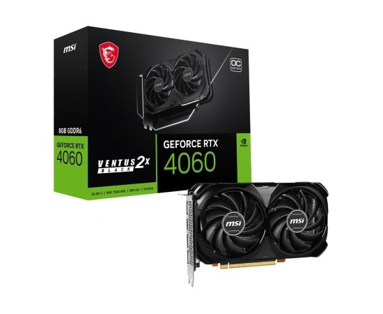 MSI GeForce RTX 4060 VENTUS 2X BLACK 8G OC NVIDIA 8 GB GDDR6 DLSS 3