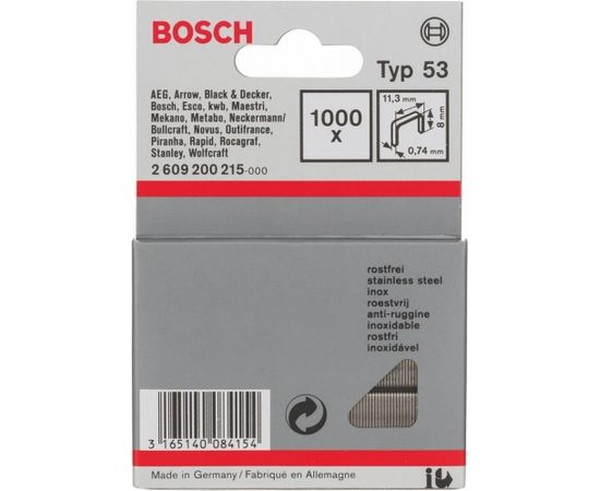 Skavas Bosch 2609200215; 11,4x8,0 mm; 1000 gab.; tips 53