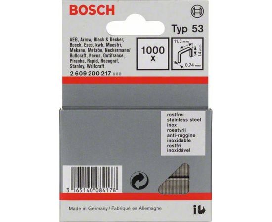 Skavas Bosch 2609200217; 11,4x14 mm; 1000 gab.; tips 53