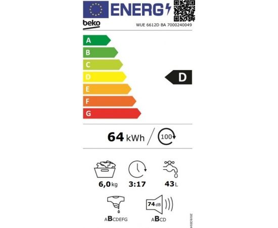 Beko WUE6612DBA