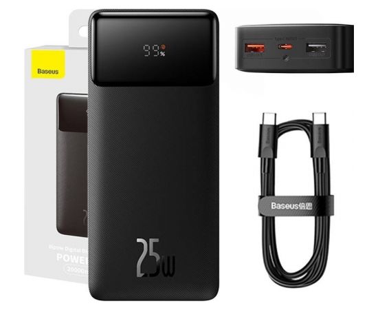 Baseus Bipow Powerbank Ārējas Uzlādes Baterija / 20000mAh /  2x USB / USB-C / 25W