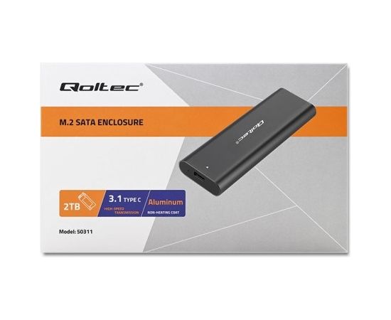 Qoltec 50311 storage drive enclosure SSD enclosure Black M.2