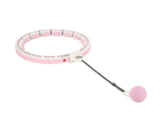 Komplekts HULA HOOP HHW06 PINK WITH A GRAVITY BALL AND COUNTER HMS + WAIST SUPPORT BR163 BLACK