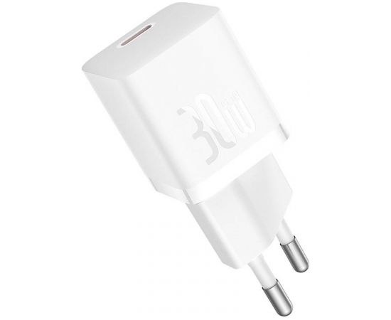 Mini wall charger Baseus GaN5 30W (white)