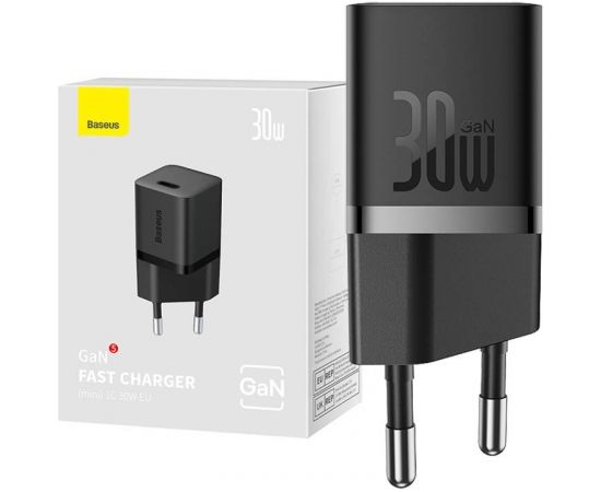 Mini wall charger Baseus GaN5 30W (black)