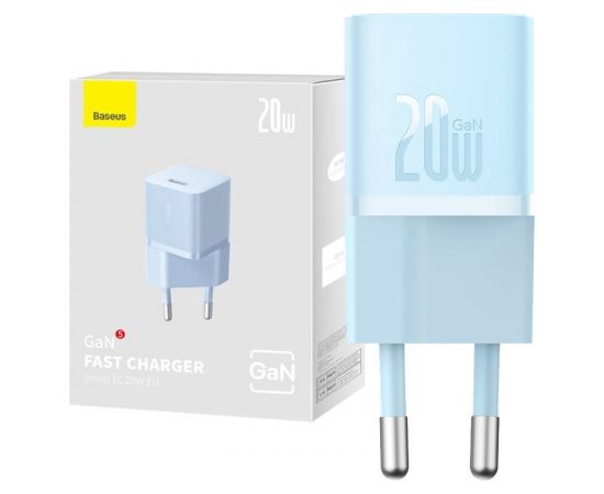 Mini wall charger Baseus GaN5 20W (blue)