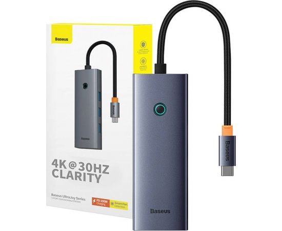 5-in-1 Hub Baseus UltraJoy Series USB-C to HDMI4K@30Hz+3xUSB 3.0+1xPD (grey) USB / Type-C Hub