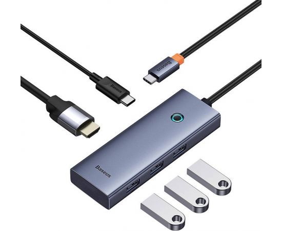 5-in-1 Hub Baseus UltraJoy Series USB-C to HDMI4K@30Hz+3xUSB 3.0+1xPD (grey) USB / Type-C Hub