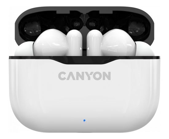 CANYON TWS-3, Bluetooth headset, with microphone, BT V5.0, Bluetrum AB5376A2, battery EarBud 40mAh*2+Charging Case 300mAh, cable length 0.3m, 62*22*46mm, 0.046kg, White