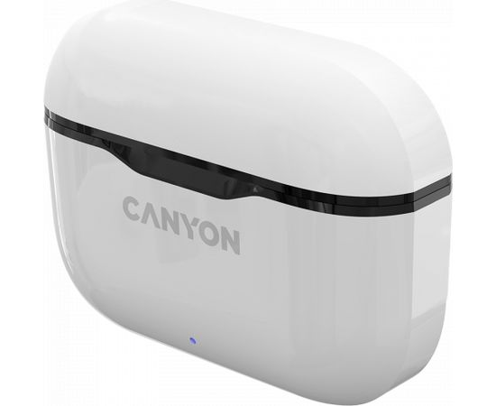 CANYON TWS-3, Bluetooth headset, with microphone, BT V5.0, Bluetrum AB5376A2, battery EarBud 40mAh*2+Charging Case 300mAh, cable length 0.3m, 62*22*46mm, 0.046kg, White