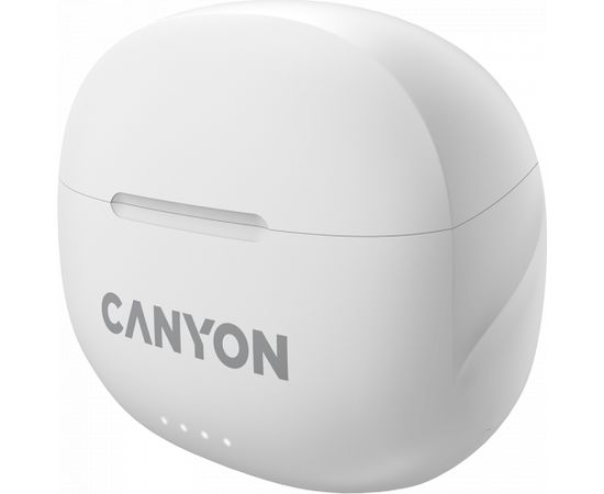 CANYON TWS-8, Bluetooth headset, with microphone, with ENC, BT V5.3 BT V5.3 JL 6976D4, Frequence Response:20Hz-20kHz, battery EarBud 40mAh*2+Charging Case 470mAh, type-C cable length 0.24m, Size: 59*48.8*25.5mm, 0.041kg, white