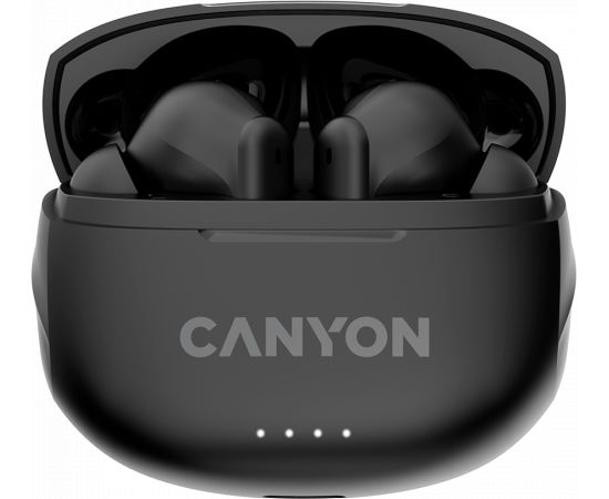 CANYON TWS-8, Bluetooth headset, with microphone, with ENC, BT V5.3 JL 6976D4, Frequence Response:20Hz-20kHz, battery EarBud 40mAh*2+Charging Case 470mAh, type-C cable length 0.24m, Size: 59*48.8*25.5mm, 0.041kg, Black