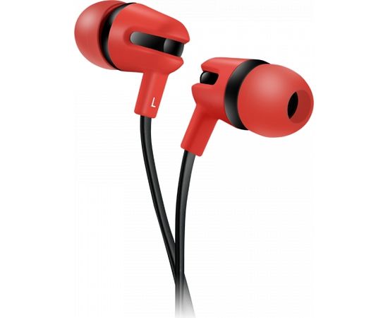 CANYON SEP-4, Stereo earphone with microphone, 1.2m flat cable, Red, 22*12*12mm, 0.013kg