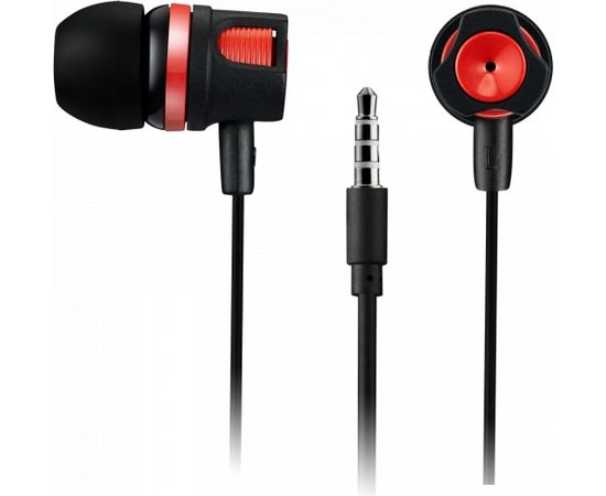 CANYON EP-3, Stereo earphones with microphone, Red, cable length 1.2m, 21.5*12mm, 0.011kg