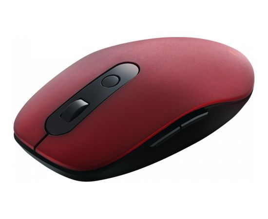 CANYON MW-9, 2 in 1 Wireless optical mouse with 6 buttons, DPI 800/1000/1200/1500, 2 mode(BT/ 2.4GHz), Battery AA*1pcs, Red, silent switch for right/left keys, 65.4*112.25*32.3mm, 0.092kg