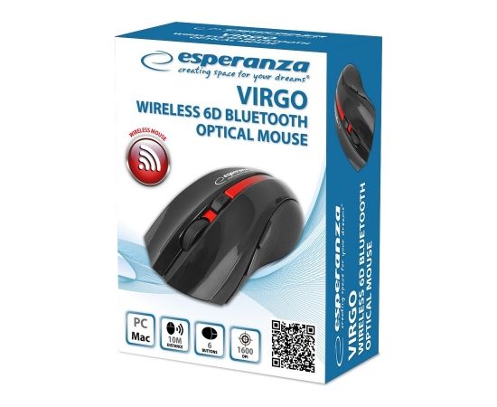 Esperanza EM129R Wireless Bluetooth 6D Mouse, black