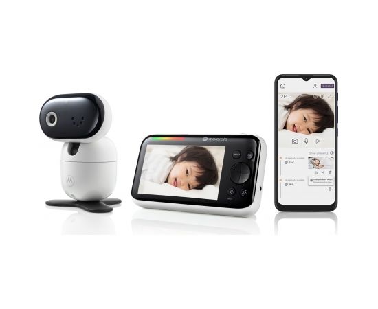 Motorola PIP1610 HD CONNECT 5.0" Wi-Fi HD Motorized Video Baby Monitor, White/Black