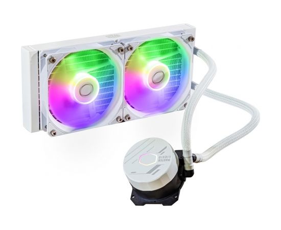 Cooler Master MasterLiquid 240L Core ARGB White Computer case, Processor Liquid сooling kit 12 cm Procesoru dzesēšana