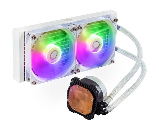 Cooler Master MasterLiquid 240L Core ARGB White Computer case, Processor Liquid сooling kit 12 cm Procesoru dzesēšana