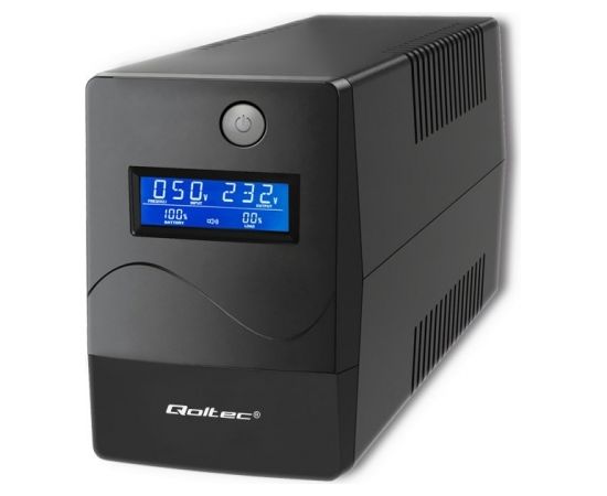 Qoltec 53977 Uninterruptible Power Supply | Monolith | 450VA | 240W | LCD | USB | RJ45