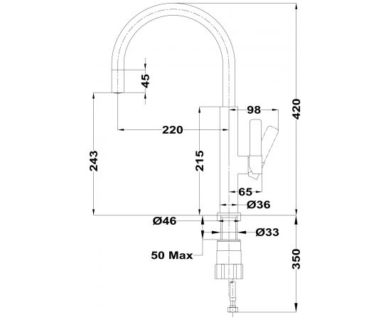 Sink Tap Teka FOT 995 Chrome