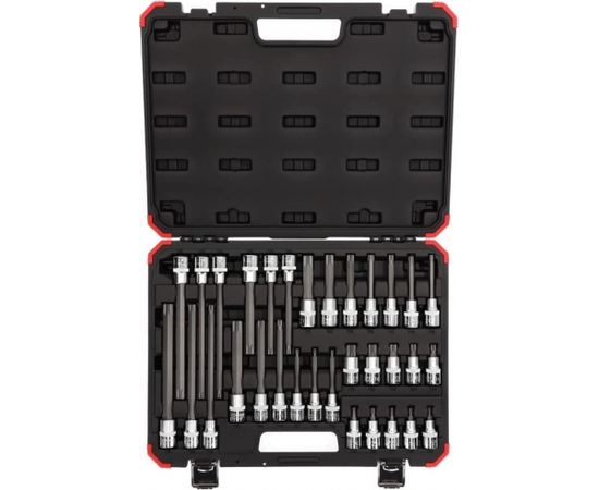 GEDORE Red screwdriver socket set, 1/2 (black/red, 32 pieces, TORX, in case) 3301577