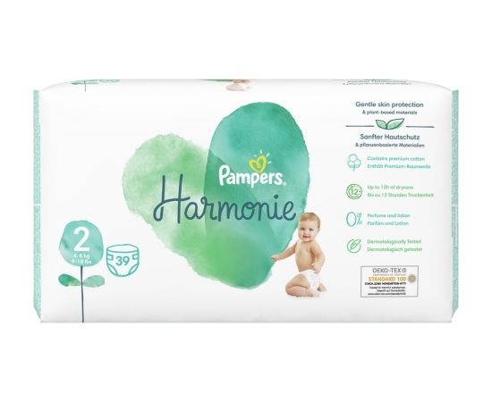Pampers Harmonie Diapers 4-8kg, size 2-MINI, 39pcs