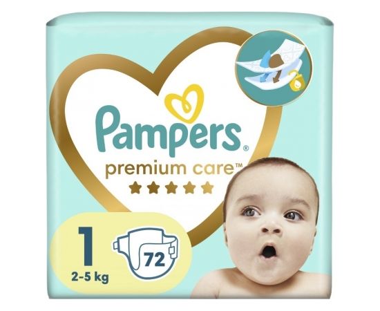 Pampers Premium Care Diapers 2-5kg size 1-NEWBORN, 72pcs