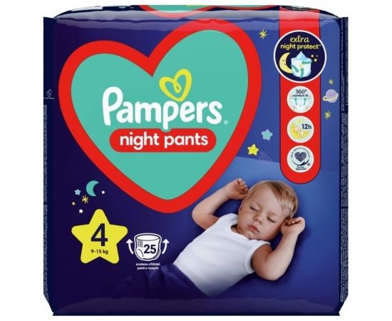 Pampers Night Pants diapers 9-15kg, size 4-MAXI, 25pcs