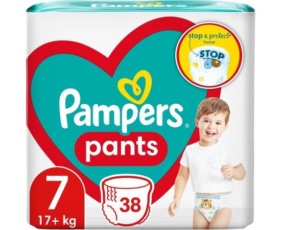 Pampers Pants 17kg+, size 7-XXLARGE, 38pcs