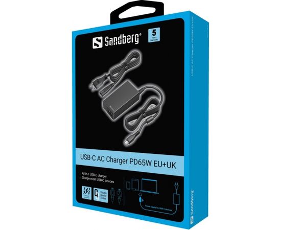 Sandberg 135-76 USB-C AC Charger PD65W EU+UK