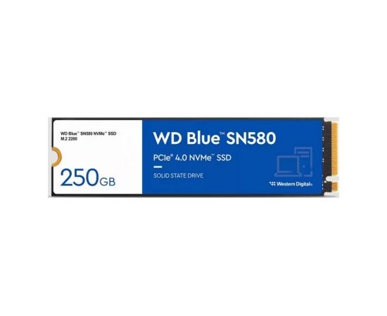 Western Digital Blue SN580 M.2 250 GB PCI Express 4.0 TLC NVMe SSD Cietie Diski (Solid state drive)