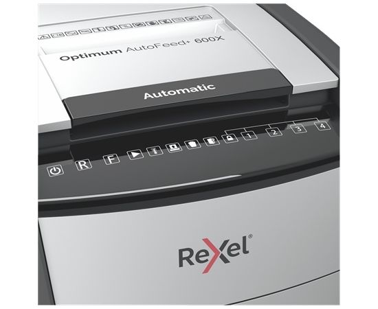Rexel Optimum AutoFeed+ 600X Automatic Cross Cut Paper Shredder 55dB P4
