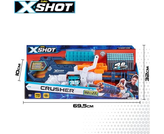 Пистолет с 48 порол. пулями, дальность до 27 метра X-Shot Crusher ZURU 8 g+ CB46562