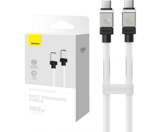Cable USB-C to USB-C Baseus CoolPlay, 100W, 1m (white)