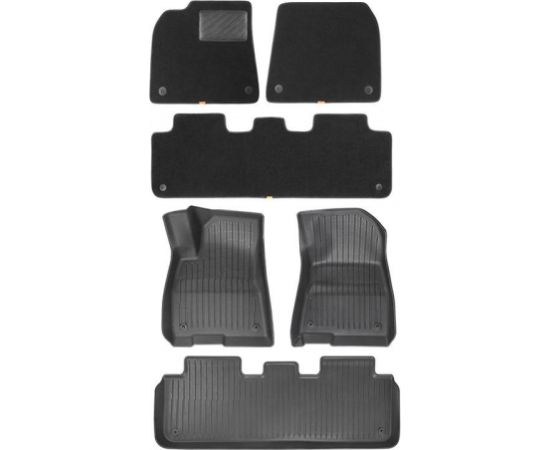 6-Piece Floor Mat for Tesla Baseus T-Space Series (velvet black)