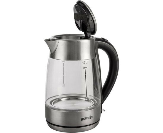 Gorenje Kettle K17GE Electric, 2150 W, 1.7 L, Glass, 360° rotational base, Transparent/Stainless steel